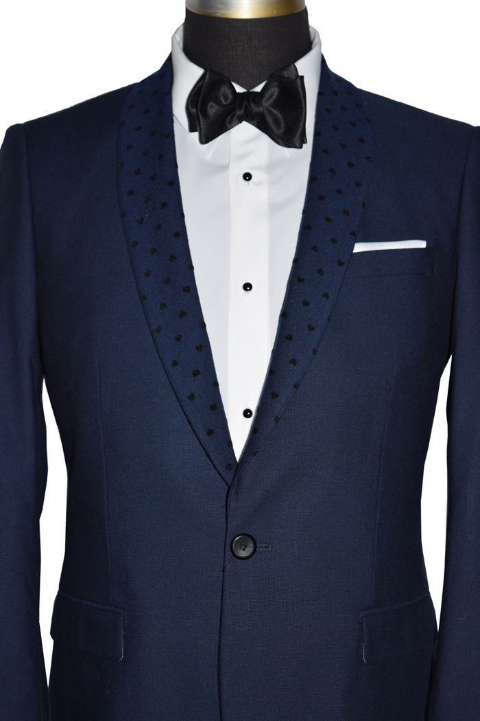 Navy Blue Shawl Collar Dinner Jacket