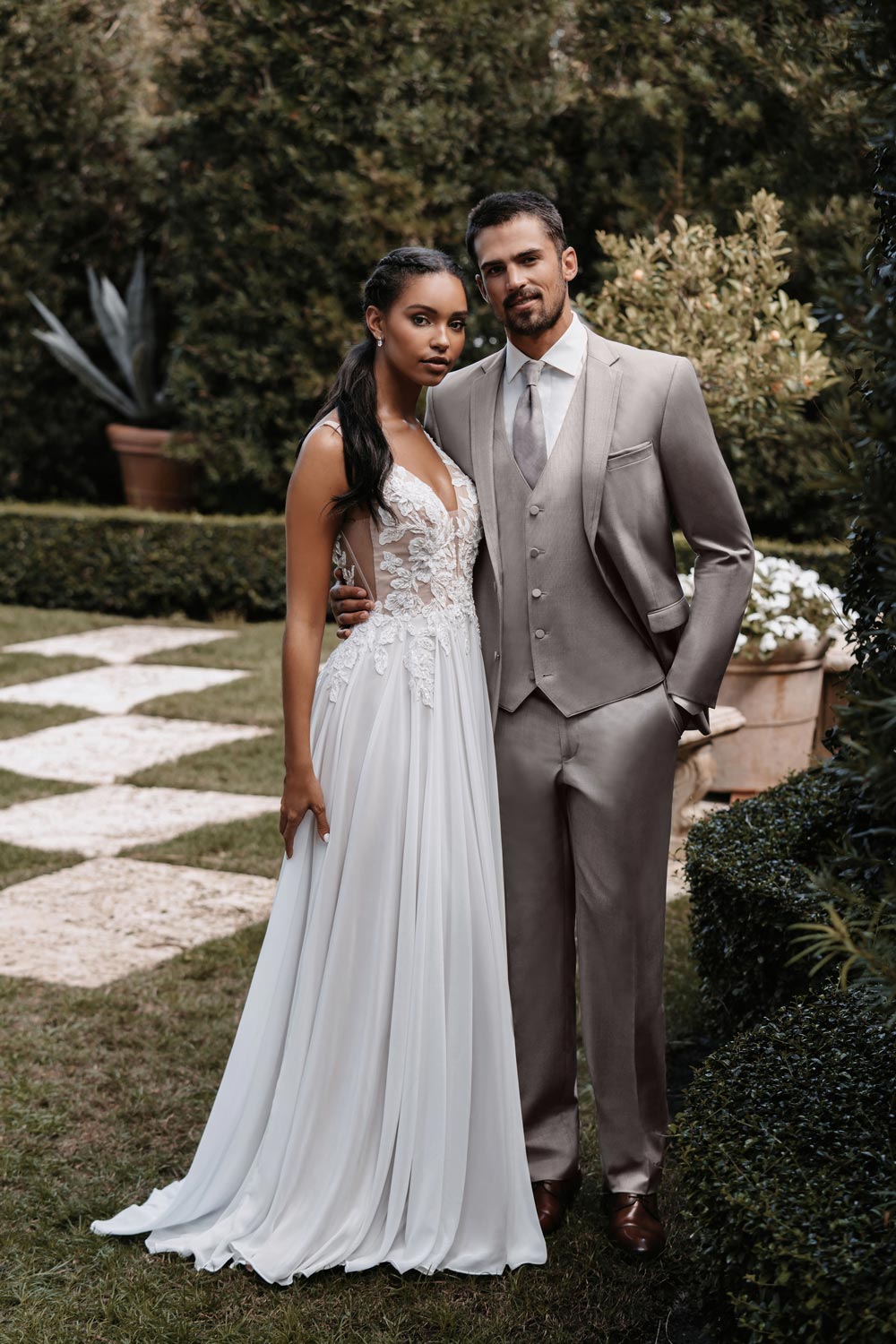 Sand Wedding Suit Rental | Tan Slim Fit Groom Suit