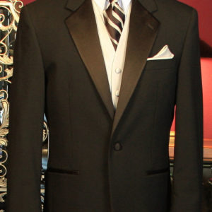 Button Notch With Platinum Vest And Platinum And Black Stripe Long