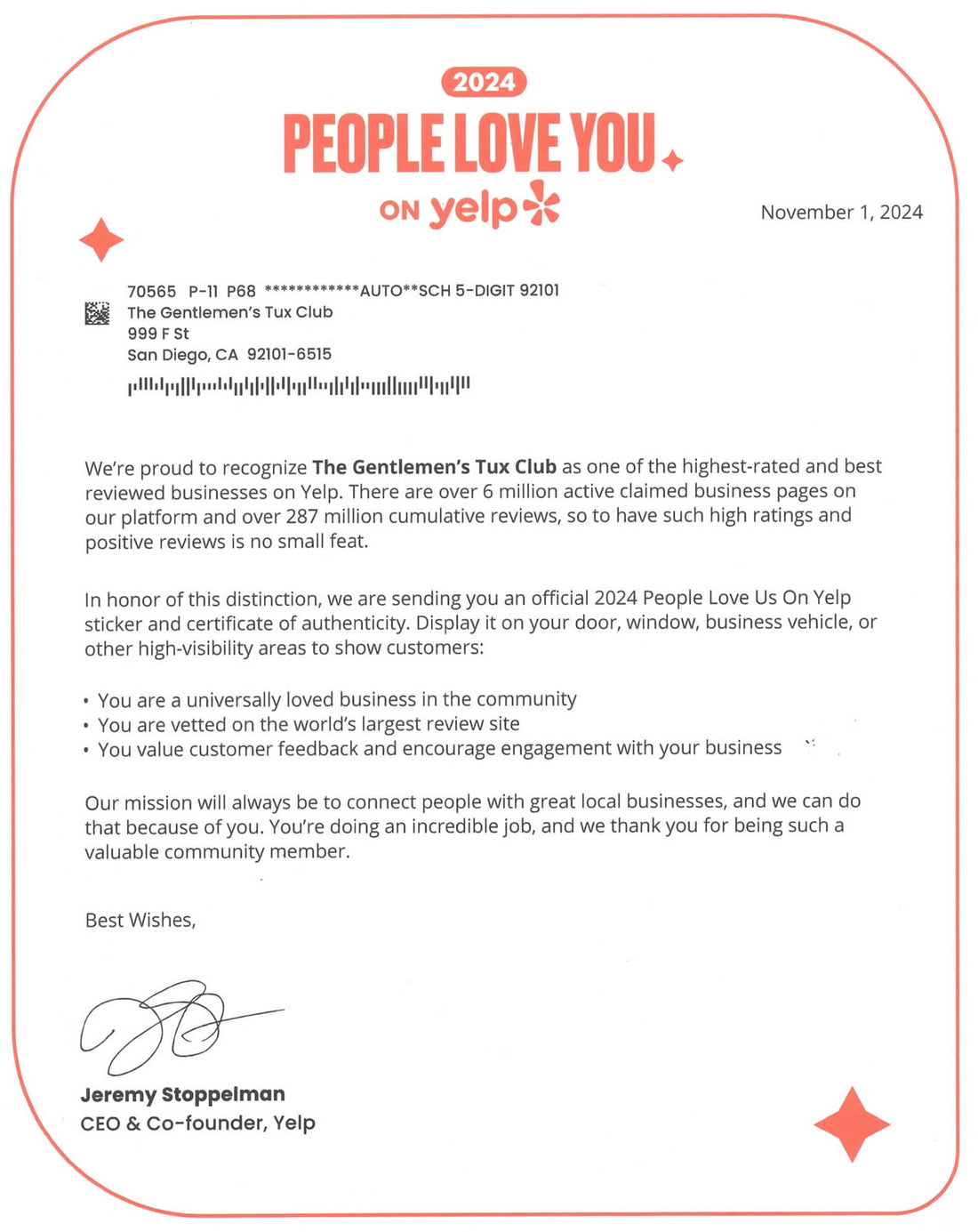 Yelp Accolade