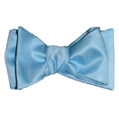 capri-blue self-tie-owtie against a white background