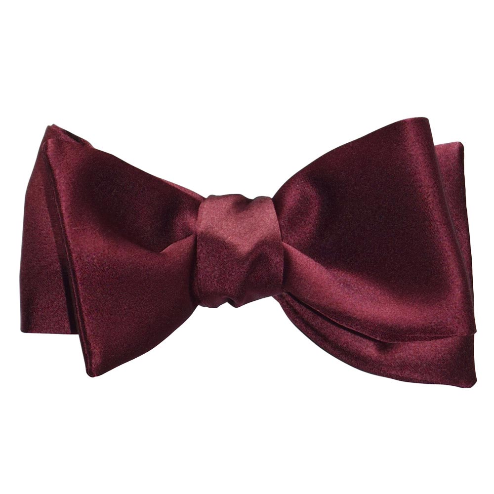 Burgundy "tie-yourself" bow tie on a white background