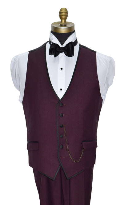 burgundy tuxedo vest that goes with the burgundy shawl collar tuxedo