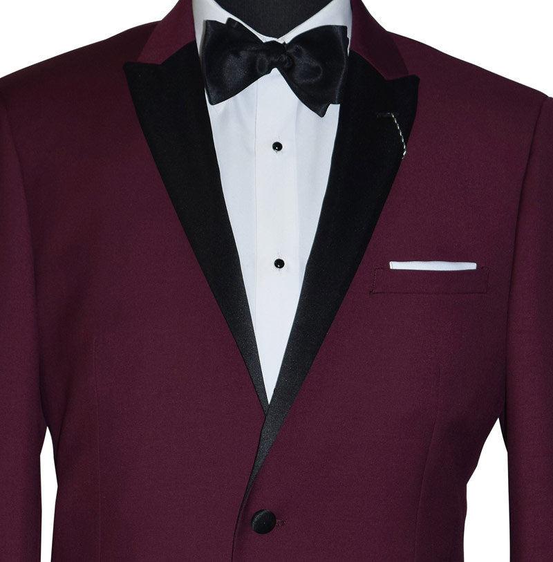 Burgundy Tuxedo with Black Pants