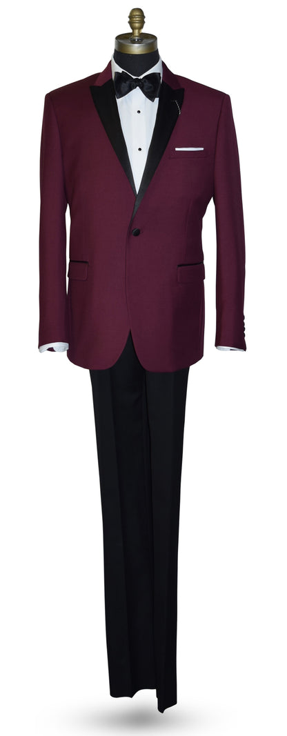 Burgundy Tuxedo with Black Pants