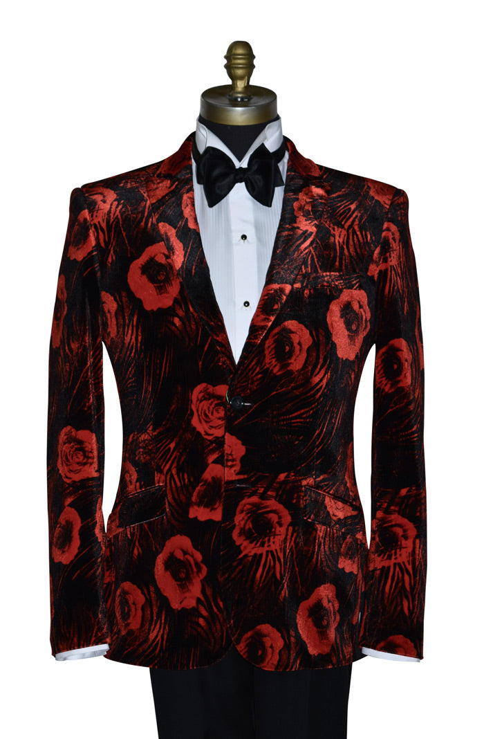 Velvet Red Tuxedo Ensemble#