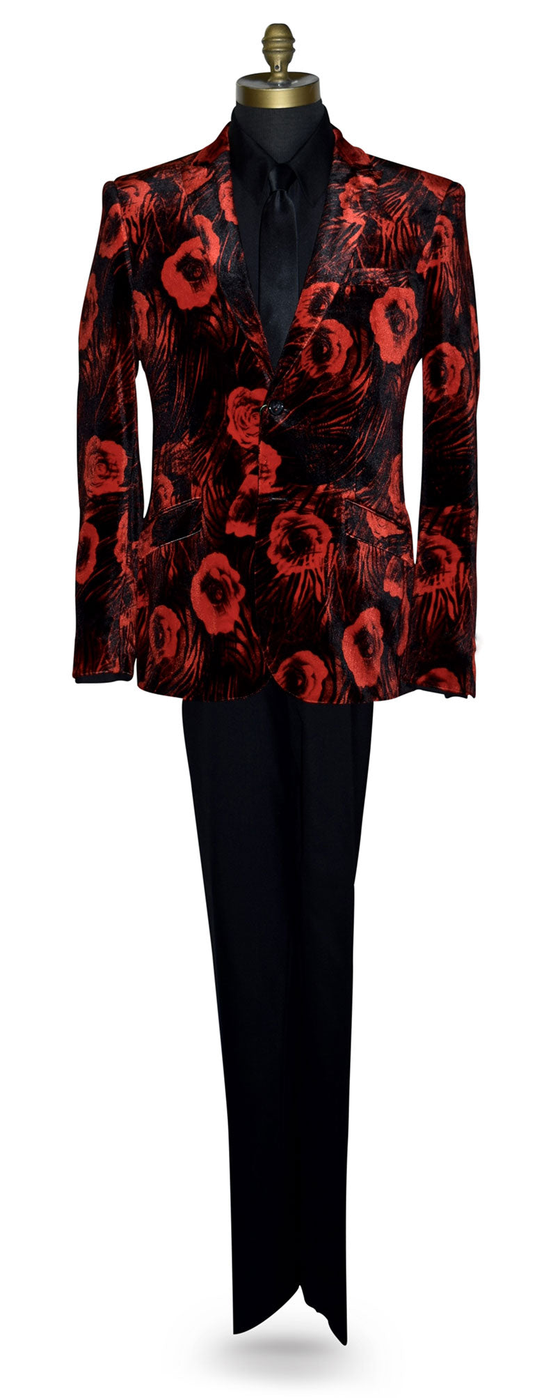 Velvet Red Tuxedo Ensemble#