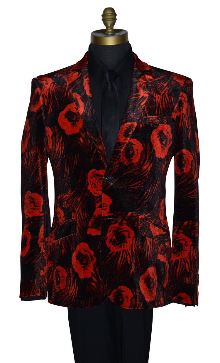 Velvet Red Tuxedo Ensemble#