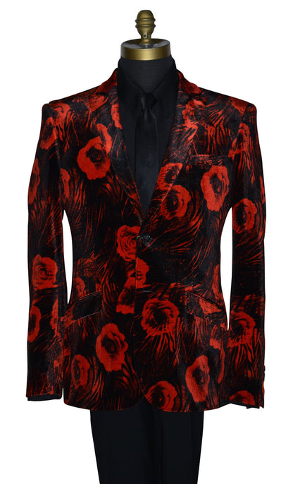 Velvet Red Tuxedo Ensemble#