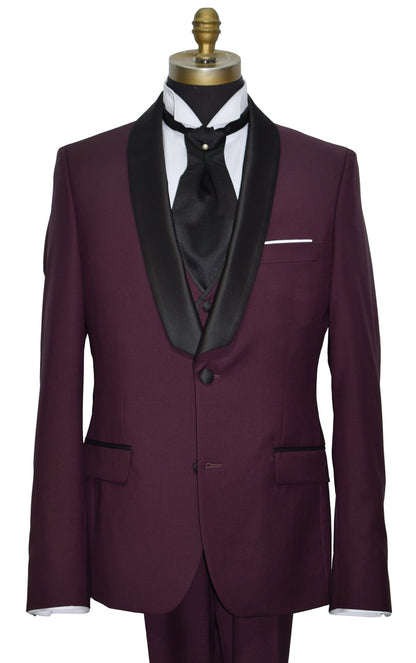Burgundy Shawl Collar Tuxedo with Vest