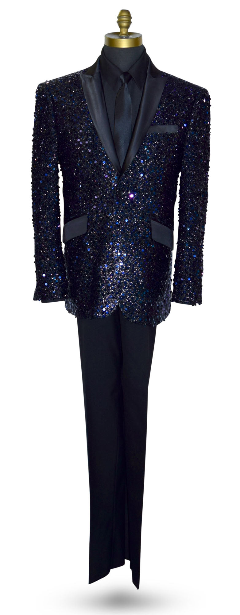 Black and Purple Sequins Tuxedo