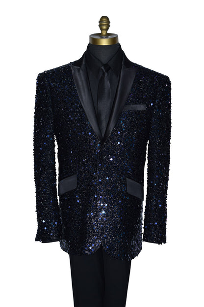 Black and Purple Sequins Tuxedo