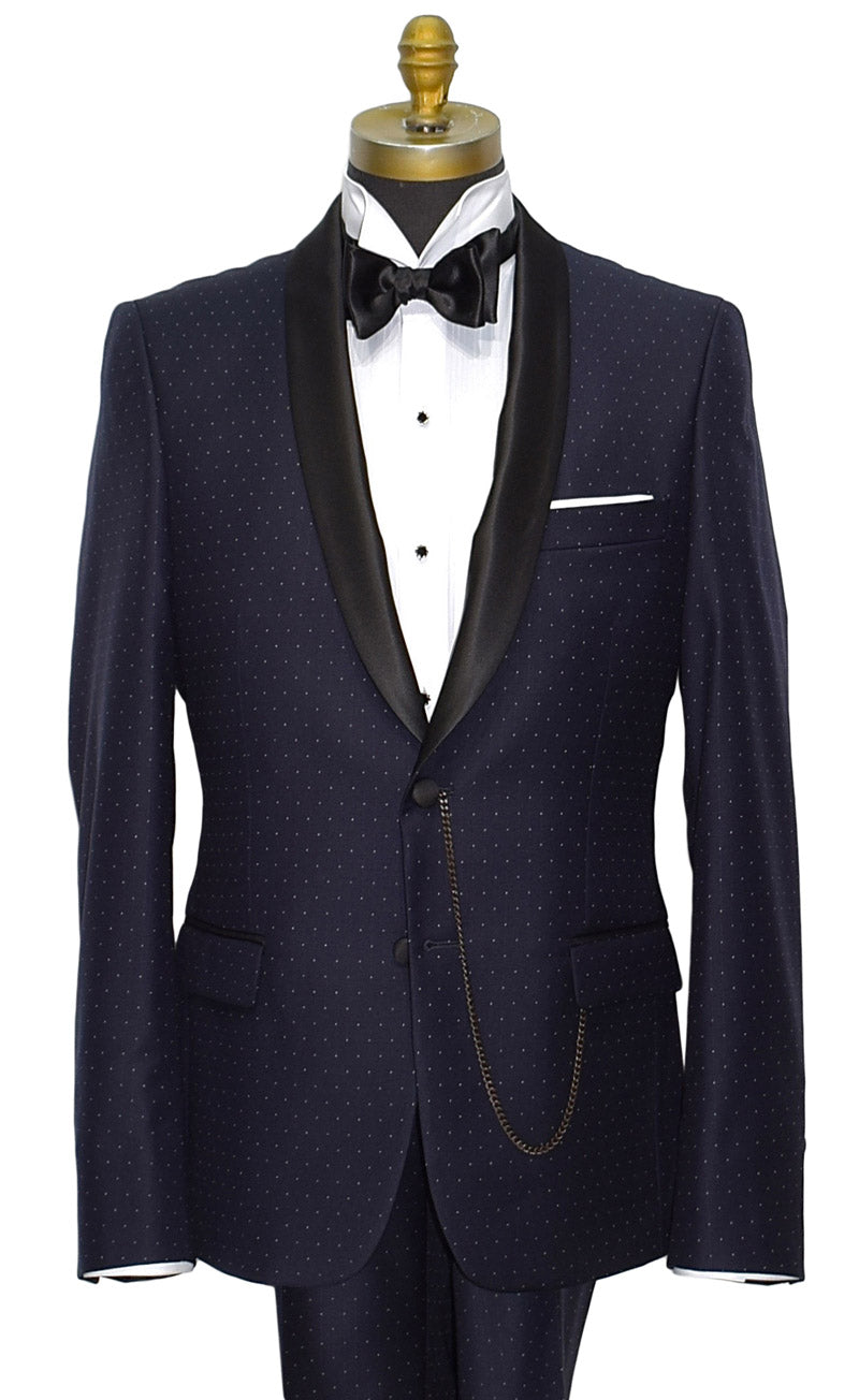 Navy Blue Super Fine Shawl Collar Tuxedo