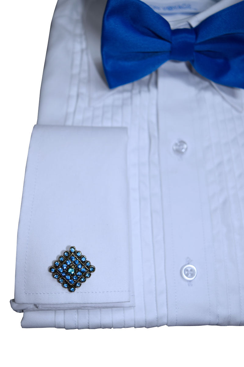 ROYAL BLUE SATIN BOWTIE,  PRE-TIED #