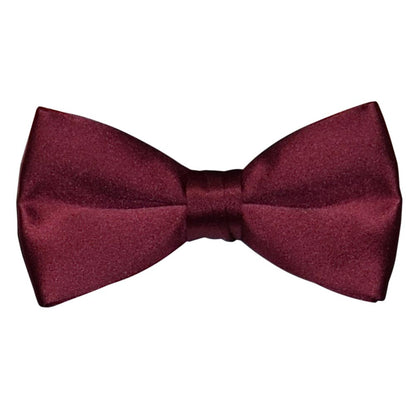 Burgundy "pre-tied" bow tie on a white background