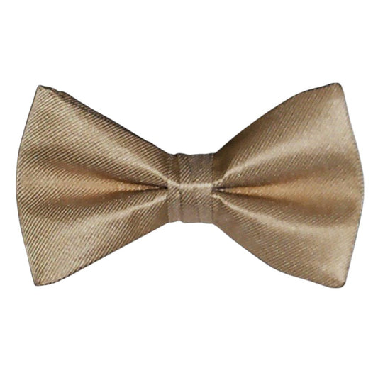 Golden "pre-tied" bow tie on a white background