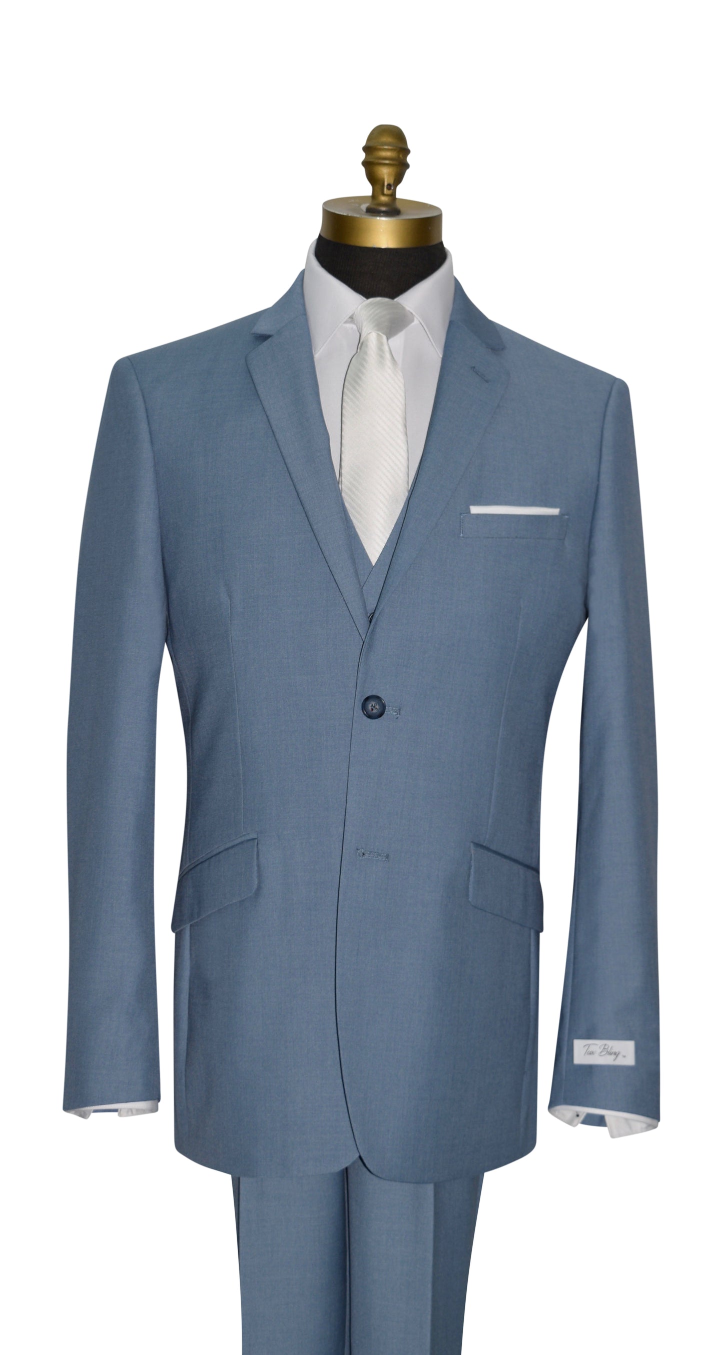 Blue Mens 3-Piece Suit (Vest Optional)