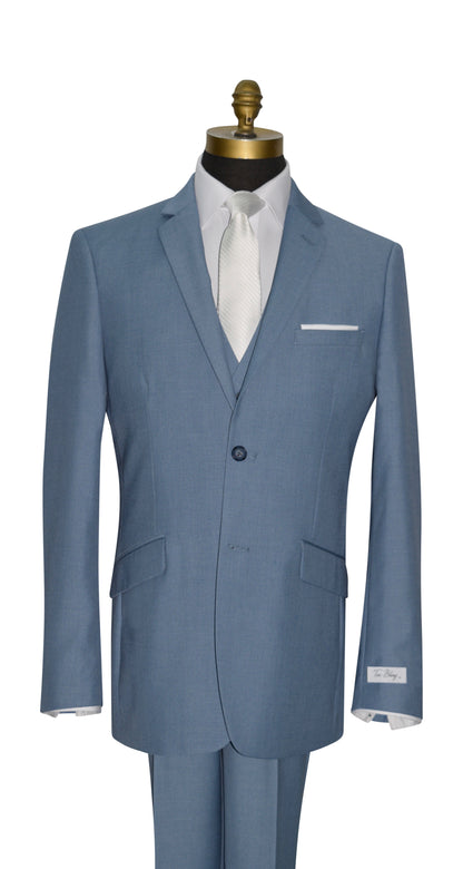 Blue Mens 3-Piece Suit (Vest Optional)