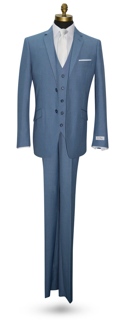 Blue Mens 3-Piece Suit (Vest Optional)