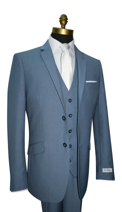 Blue Mens 3-Piece Suit (Vest Optional)