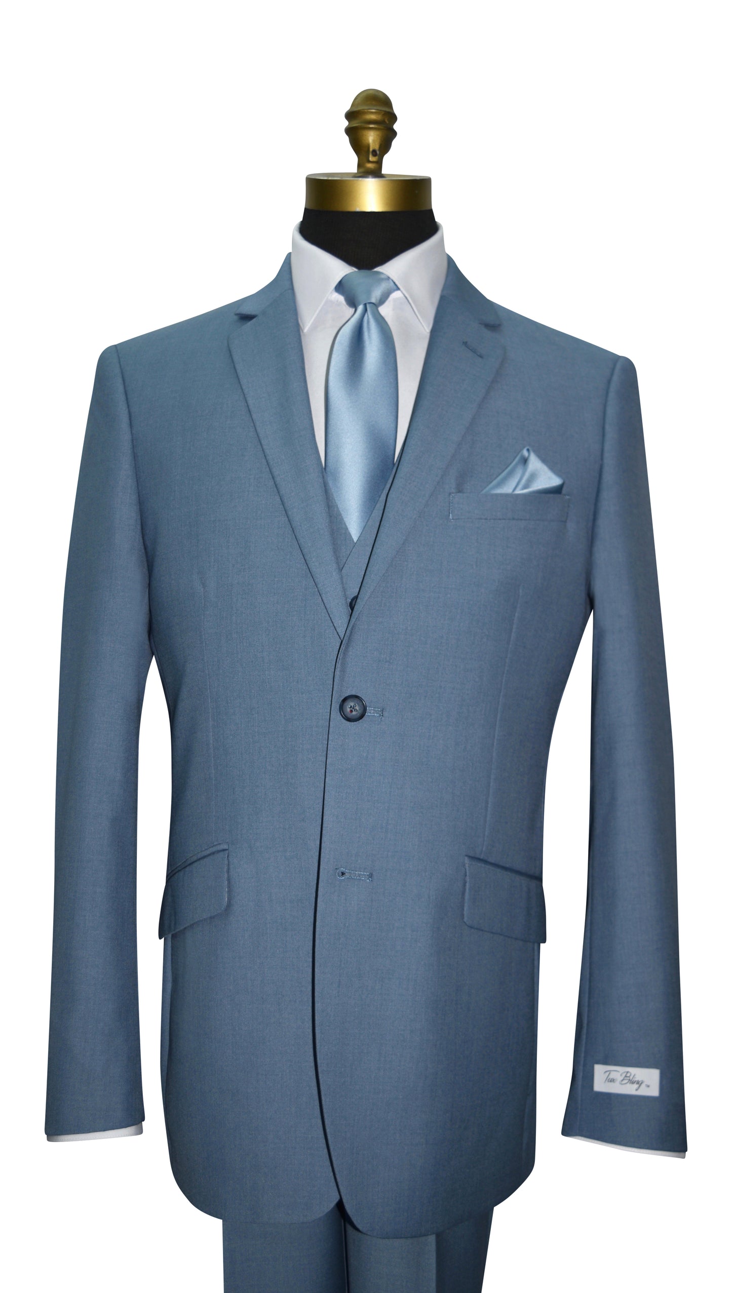 Blue Mens 3-Piece Suit (Vest Optional)