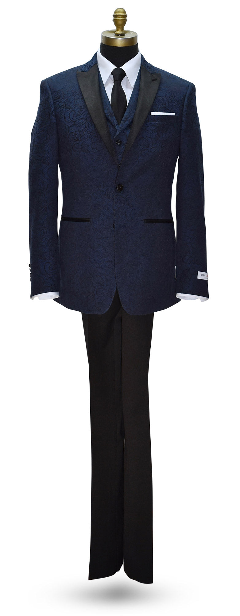 NIGHT BLUE PAISLEY TUXEDO COAT ONLY $#