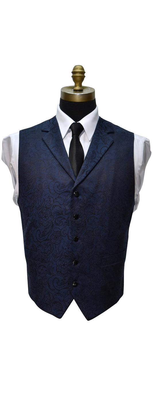 BLUE PAISLEY VEST#@(CHECK SIZEES IN TITLE)