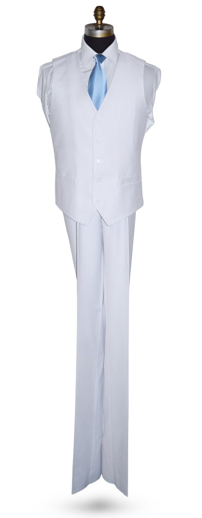 White 3 Piece Men's Suit with Vest