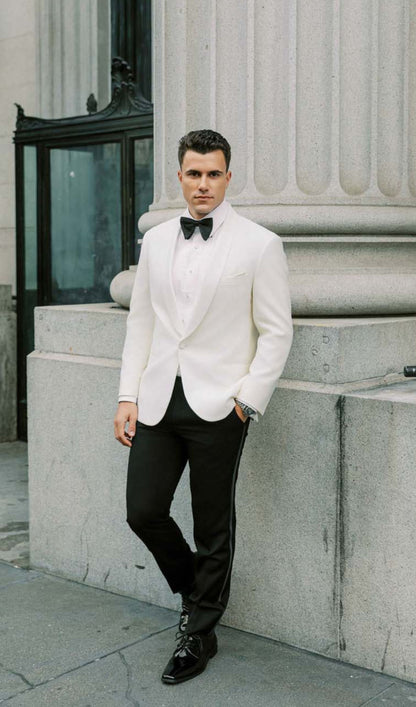 Ivory Shawl Collar Dinner Jacket for Rental