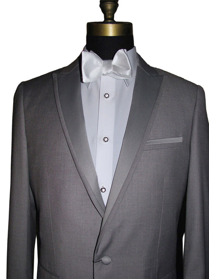 LIGHT GRAY MODERN FIT PEAK LAPEL TUXEDO$#
