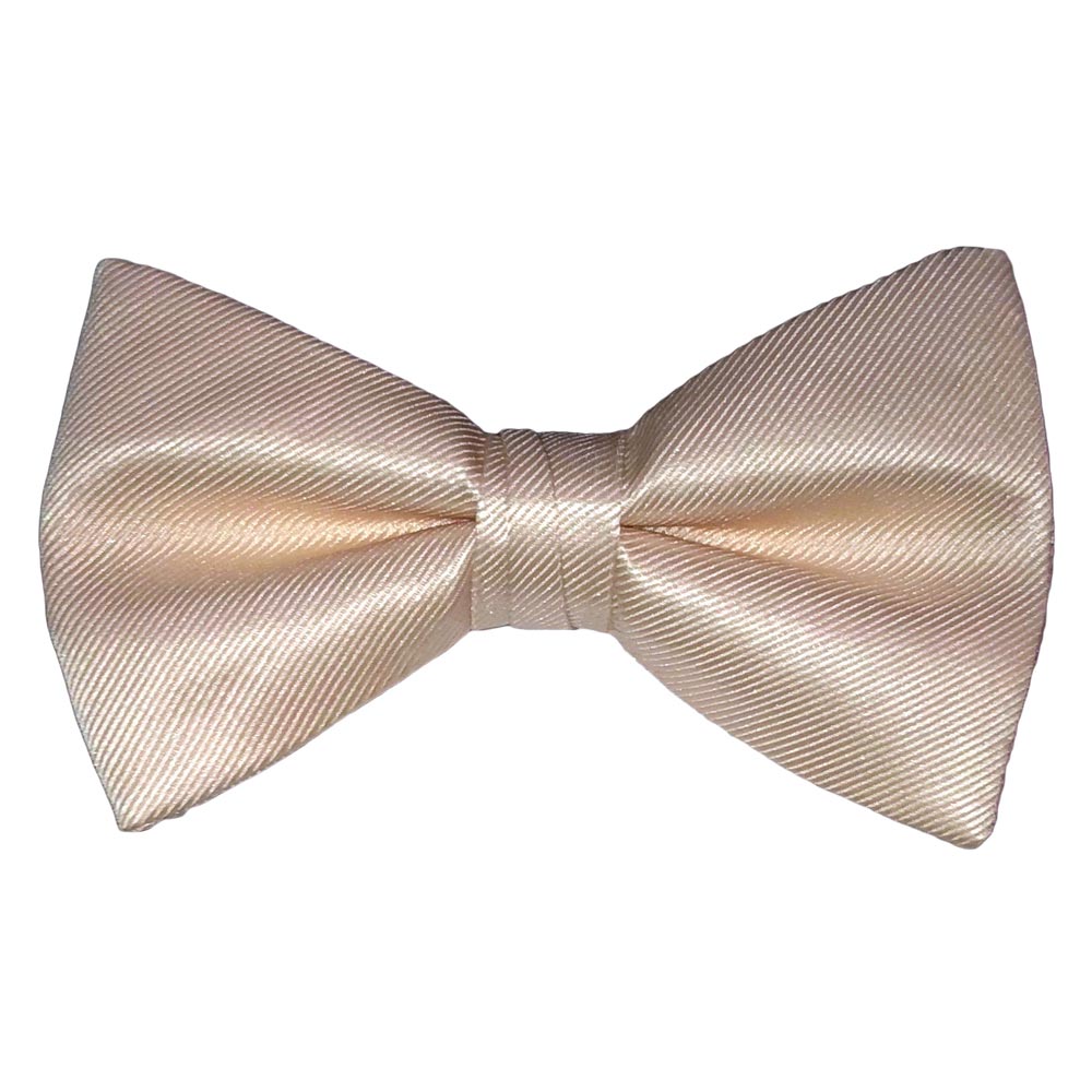 champagne "pre-tied" bow tie on a white background