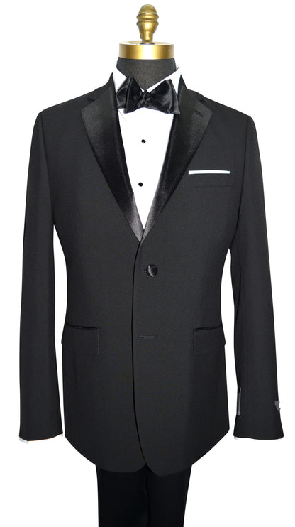DKNY Black 2 Button Notch Lapel Slim Fit Tuxedo