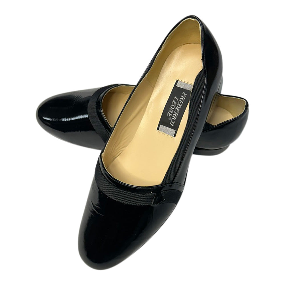 patent leather opera pump slim on tuxedo shoe
