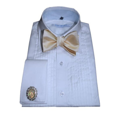 Champagne Bow Tie and Pocket Hankie -SELF TIE #