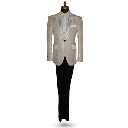 Champagne Bow Tie and Pocket Hankie -SELF TIE #