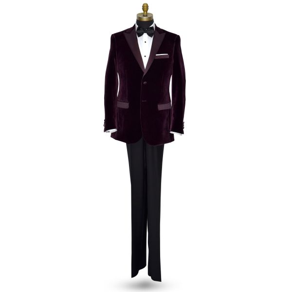 Plum Velvet Tuxedo Jacket