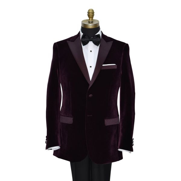 Plum Velvet Tuxedo Jacket