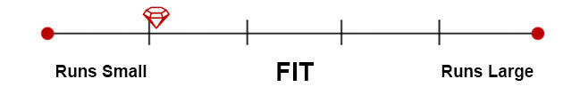 fitment scale indicating this suit fits small