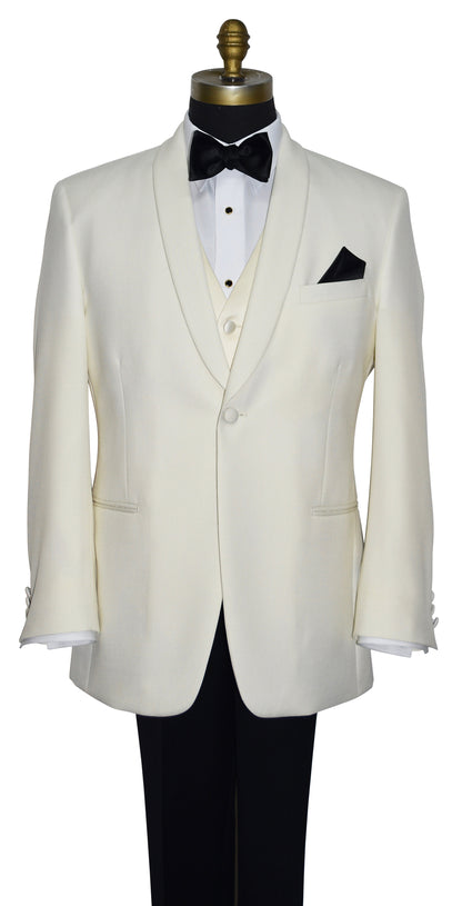 Ivory Satin Tuxedo Vest