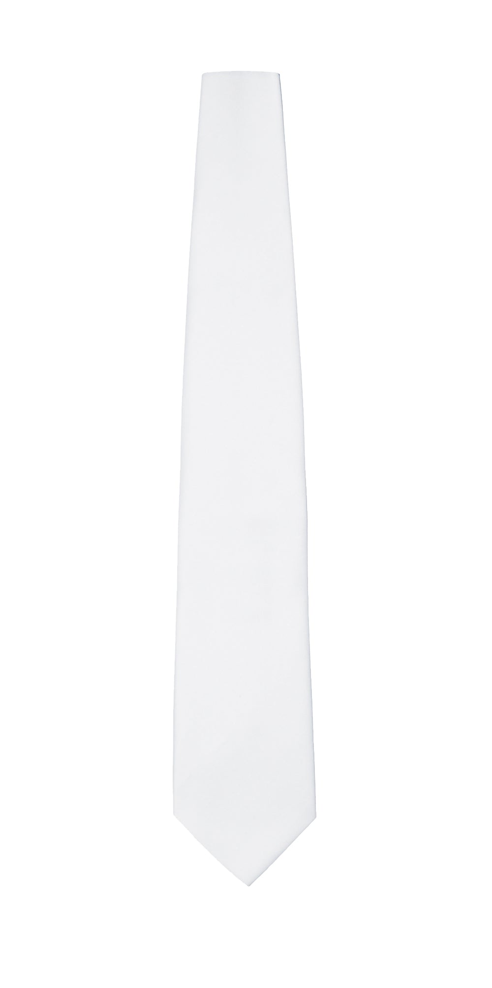 White low sheen necktie on a white background