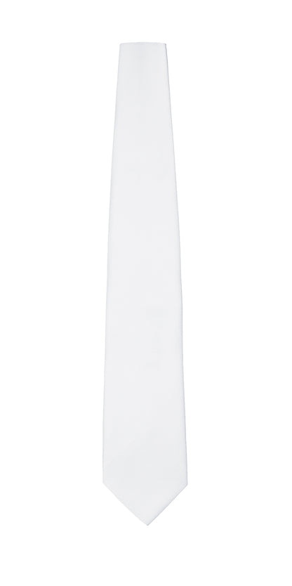 White low sheen necktie on a white background