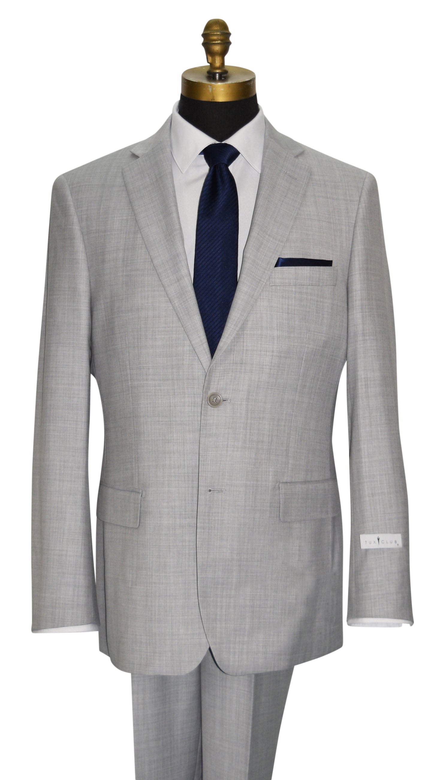 Light Gray Men's 2-Piece Suit - Vest Optional