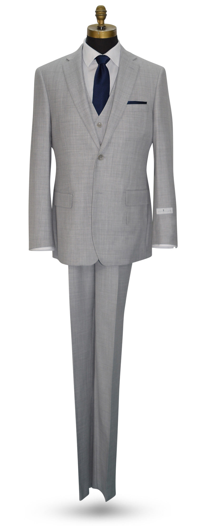 Light Gray Men's 2-Piece Suit - Vest Optional