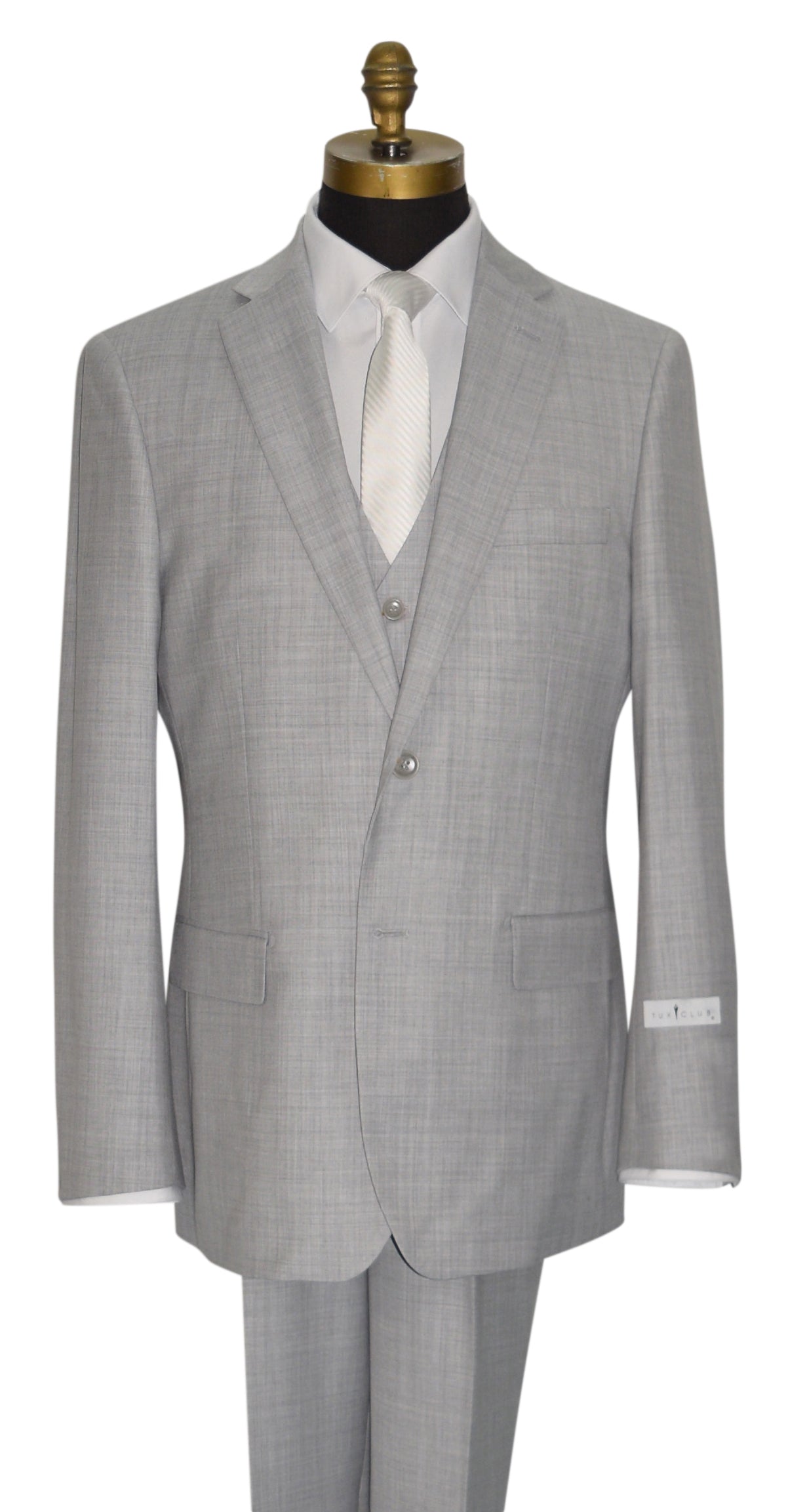 Light Gray Men's 2-Piece Suit - Vest Optional
