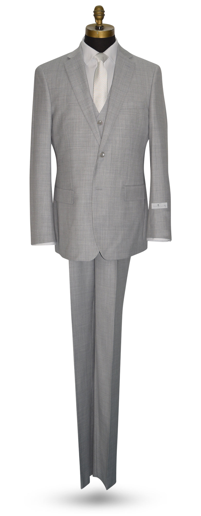 Light Gray Men's 2-Piece Suit - Vest Optional