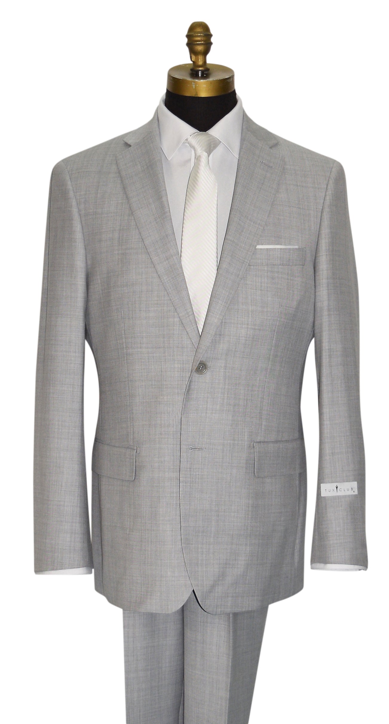 Light Gray Men's 2-Piece Suit - Vest Optional