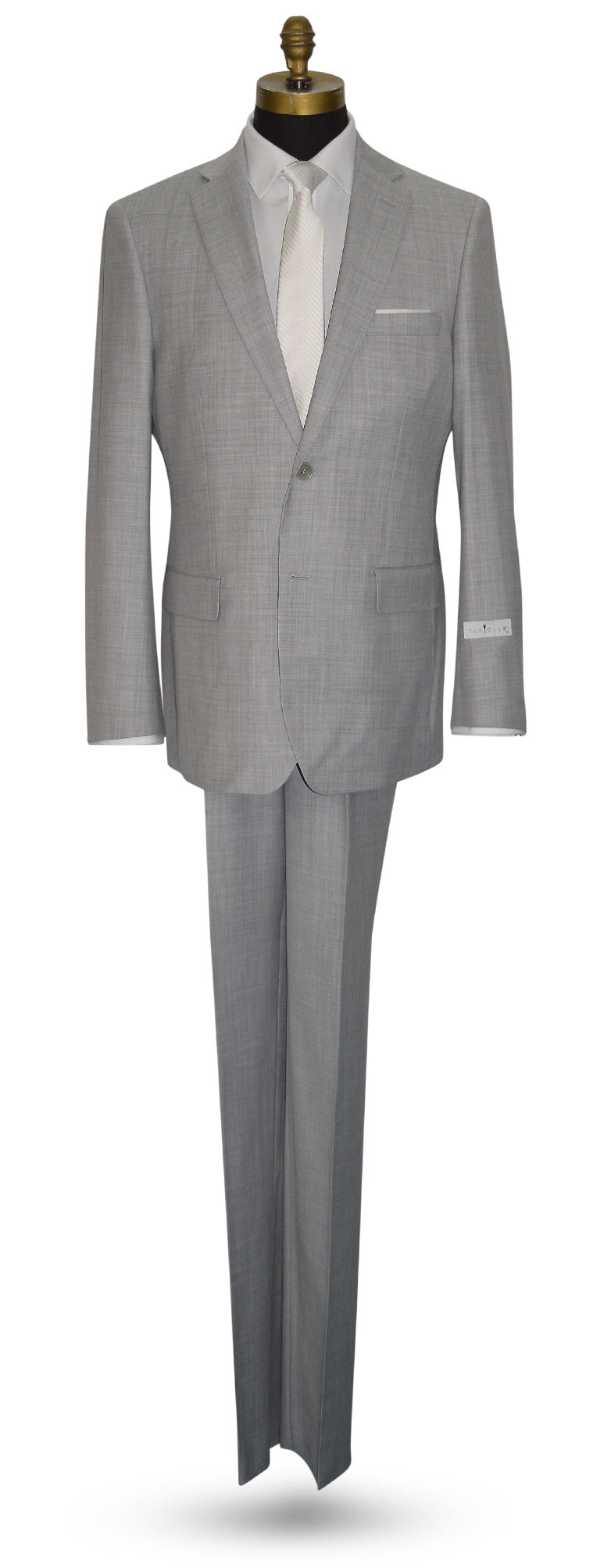 Light Gray Men's 2-Piece Suit - Vest Optional