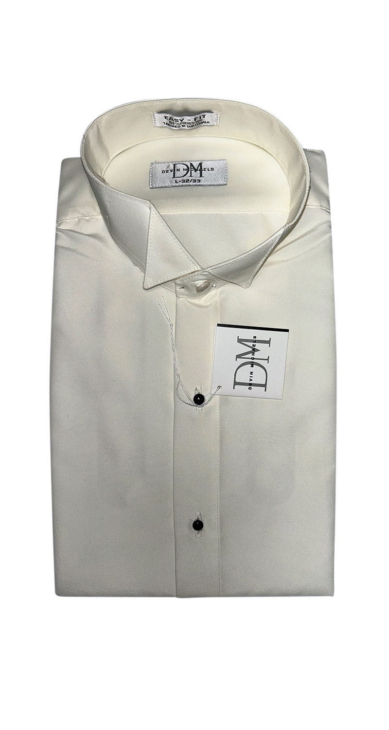 Off-White Tuxedo Shirt by Devin Michels