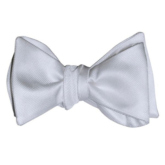 white bowtie that you "tie-yourself" on a white background