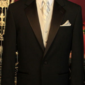 1 Button Notch with Platinum Vest and Platinum Stripe Long Tie - Tux ...